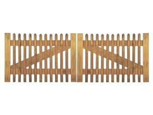Senkrechtzaun Doppeltor 300 x 100 cm
Latten 55 mm, kdi braun
ohne Beschlag, ohne Pfosten