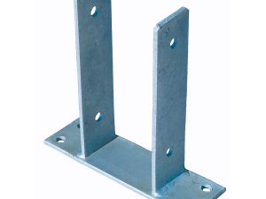 Pfostenträger zum Aufschrauben
feuerverzinkt, für Pfosten 9 x 9 cm
mit seitl. Lasche