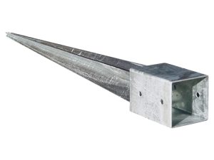 Einschlagbodenhülse 91 x 91 x 750 mm
feuerverzinkt, für Pfosten 9 x 9 cm