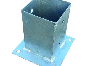 Pfostenträger zum Aufschrauben 15 x 15 x 15 cm
feuerverzinkt, für Pfosten 9 x 9 cm
mit rechteckiger Grundplatte