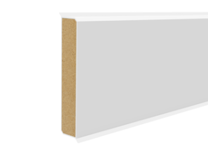 Design-Kernsockelleiste – Cubu flex life 60 – 1013 weiß (ähnl. RAL 9010) – HDF-Kern