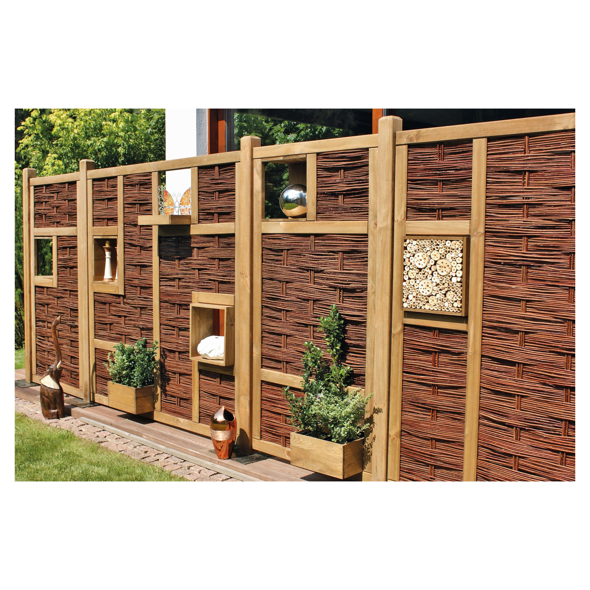 LABO-3D Weidengeflechtzaun
94 x 180 cm, 1 Fenster mittig
Rahmen 70 x 35 mm – Bild 5