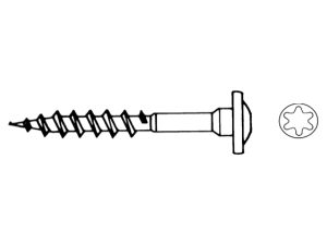 Schraube für Bodenhülsen 
7,0 x 50 mm, Strongi RSS
Paket á 4 Stück, Stahlbeschichtet