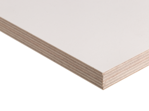 WISA-Multiwall, WEISS – Birkensperrholzplatte mit beidseitig ca. 0 – 2 mm Polypropylenbeschichtung – Farbe WEISS ähnlich RAL