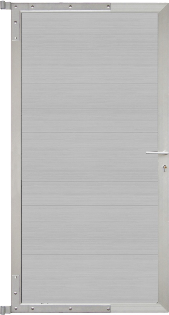 MAX-Tor-Komplettset
90 x 173 cm, Füllung smoke white
Rahmen silber