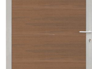 ELZE-Tor-Komplettset
90 x 173 cm, Füllung teak
Rahmen silber