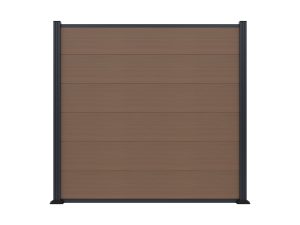MAX-XL WPC-Steckzaunset
175 x 168 cm; coextrudiert
Farbe TEAK
Abschlussleiste und Clips separat in silber oder anthrazit