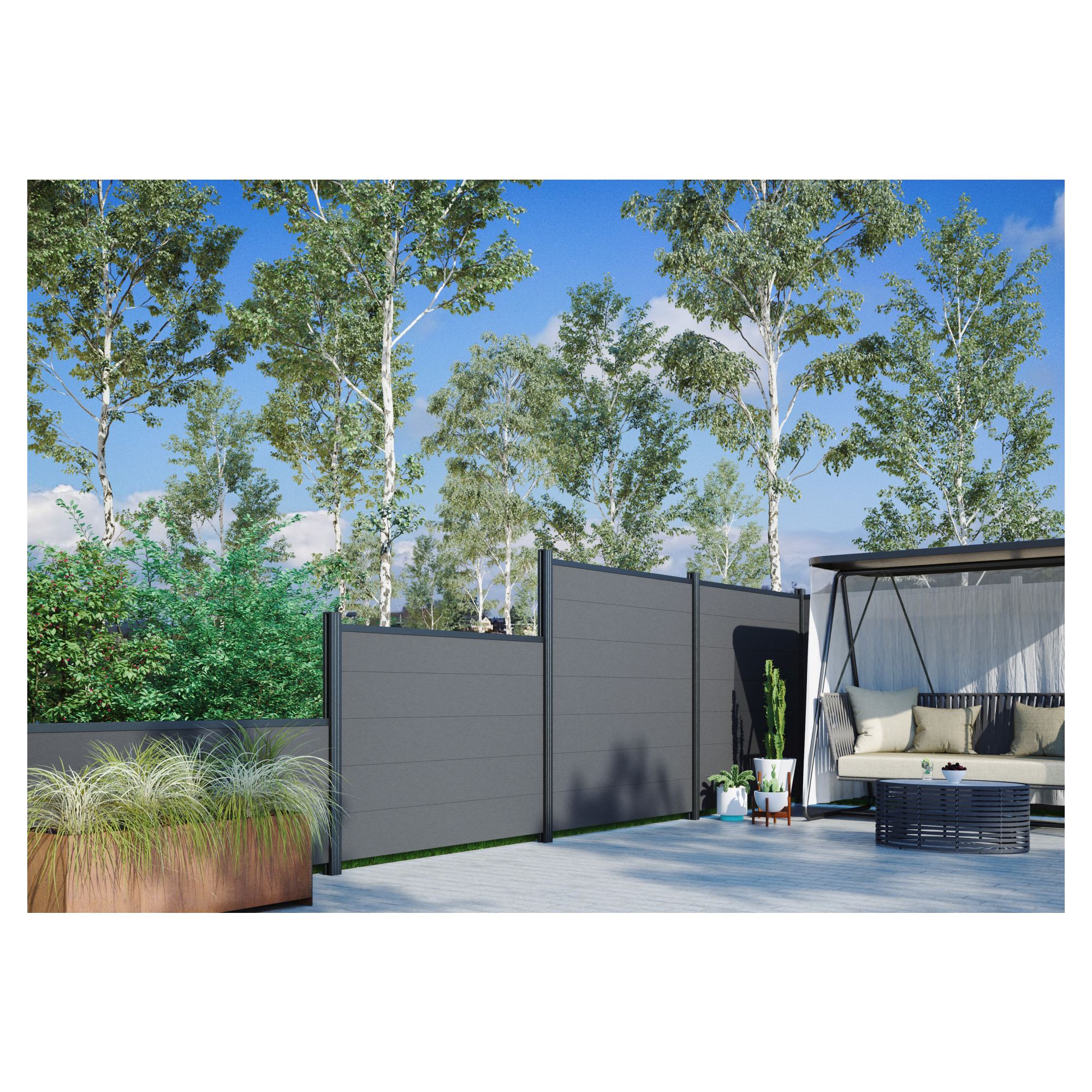 TJÖRN -Serie WPC-Steckzaunsystem
Zaunlamelle 20 x 245 x 1795 mm,
ANTHRAZIT – Bild 3