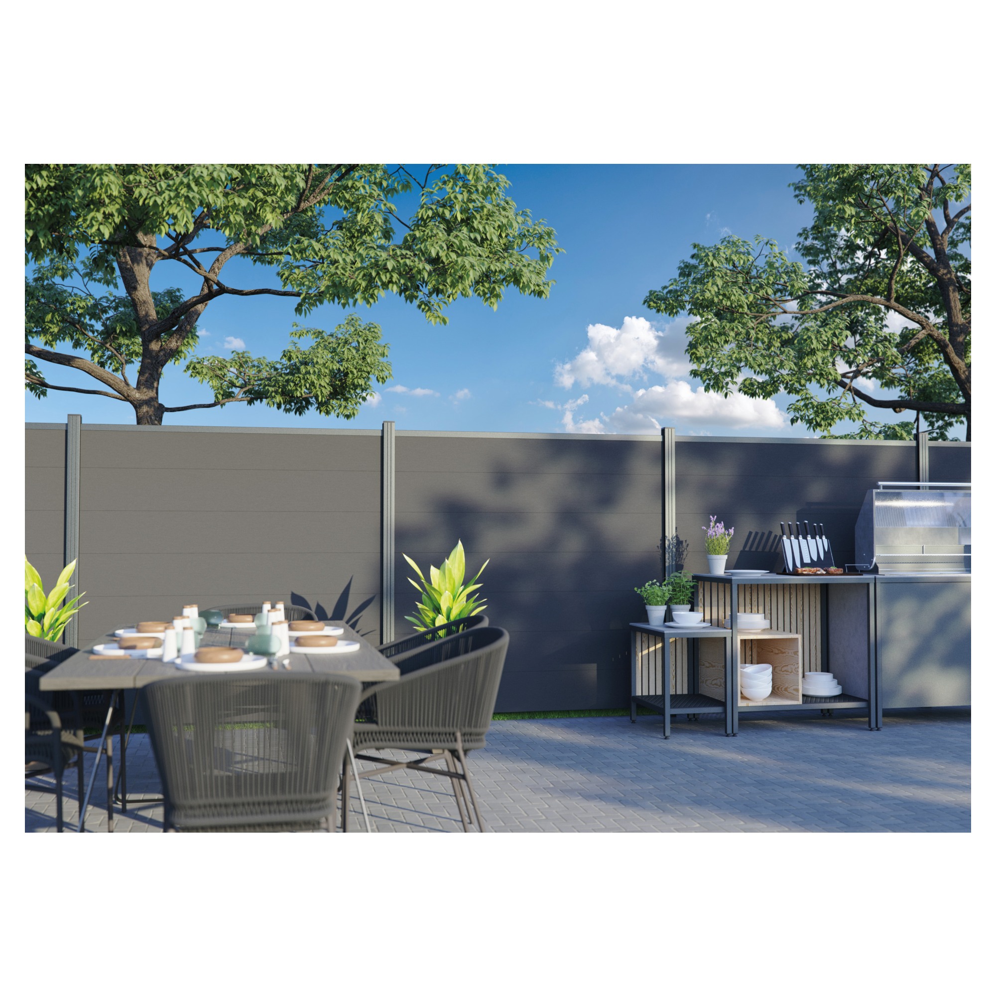 TJÖRN -Serie WPC-Steckzaunsystem
Zaunlamelle 20 x 245 x 1795 mm,
ANTHRAZIT – Bild 4