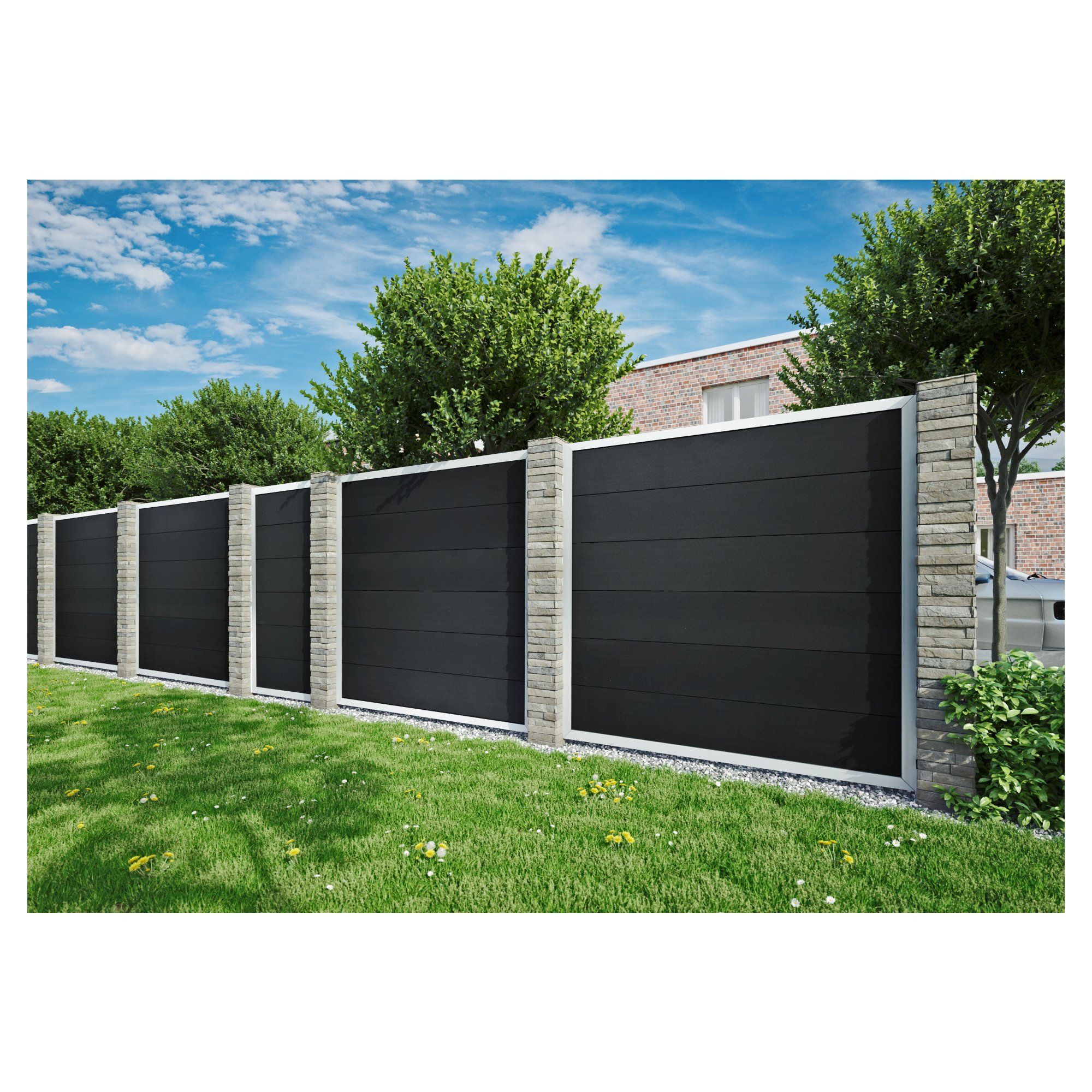 MALÖ-Serie ANTHRAZIT
90 x 180 cm, WPC-Zaun
ALU-Rahmen – Bild 3