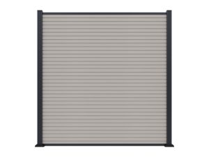 WAREN-Serie, WPC-Steckzaun-Setca. 175 x 180 cm, beige, coextrudiertAbschlussleiste und Clips separat in silber oder anthrazit
