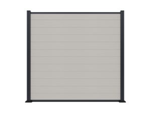 MAX WPC-Steckzaunset175 x 168 cm; coextrudiertFarbe beigeAbschlussleiste und Clips separat in silber oder anthrazit