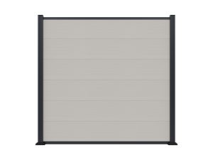 MAX-XL WPC-Steckzaunset175 x 168 cm; coextrudiertFarbe beigeAbschlussleiste und Clips separat in silber oder anthrazit