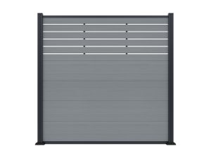 MALCHOW WPC-Steckzaunset180 x 180 cm, smoke white, coextrudiertinkl. 12 Alu-Abstandhalter und Start-/ Abschlussleiste smoke white