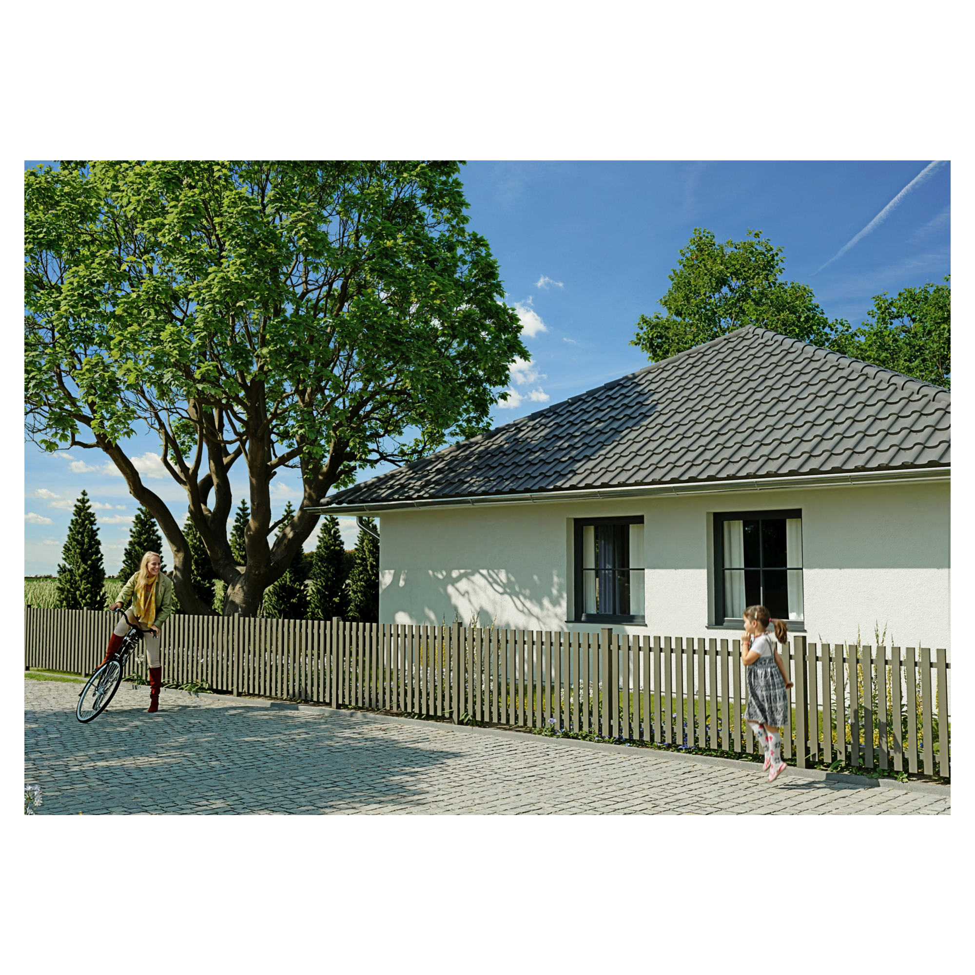 STADE-Serie Lattenzaun
180 x 90 cm, Latten 20 x 60 mm
Aluminium, anthrazit – Bild 2