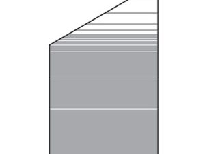 VETRO Glasscheibe ECKE links
B 1030 x H 1200/1800 mm
Streifen-Dekor 81, satiniert
#68108