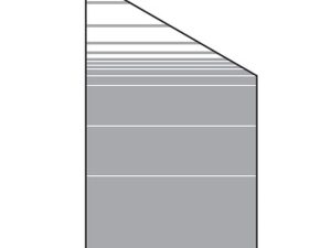 VETRO Glasscheibe ECKE rechts
B 1030 x H 1800/1200 mm
Streifen-Dekor 81, satiniert
#68109
