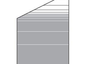 VETRO Glasscheibe ECKE links
B 1200 x H 1200/1800 mm
Streifen-Dekor 81, satiniert
#68110
