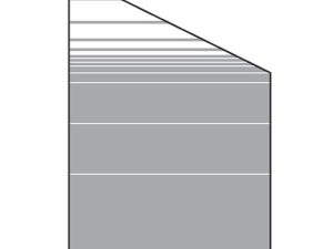 VETRO Glasscheibe ECKE rechts
B 1200 x H 1800/1200 mm
Streifen-Dekor 81, satiniert
#68111