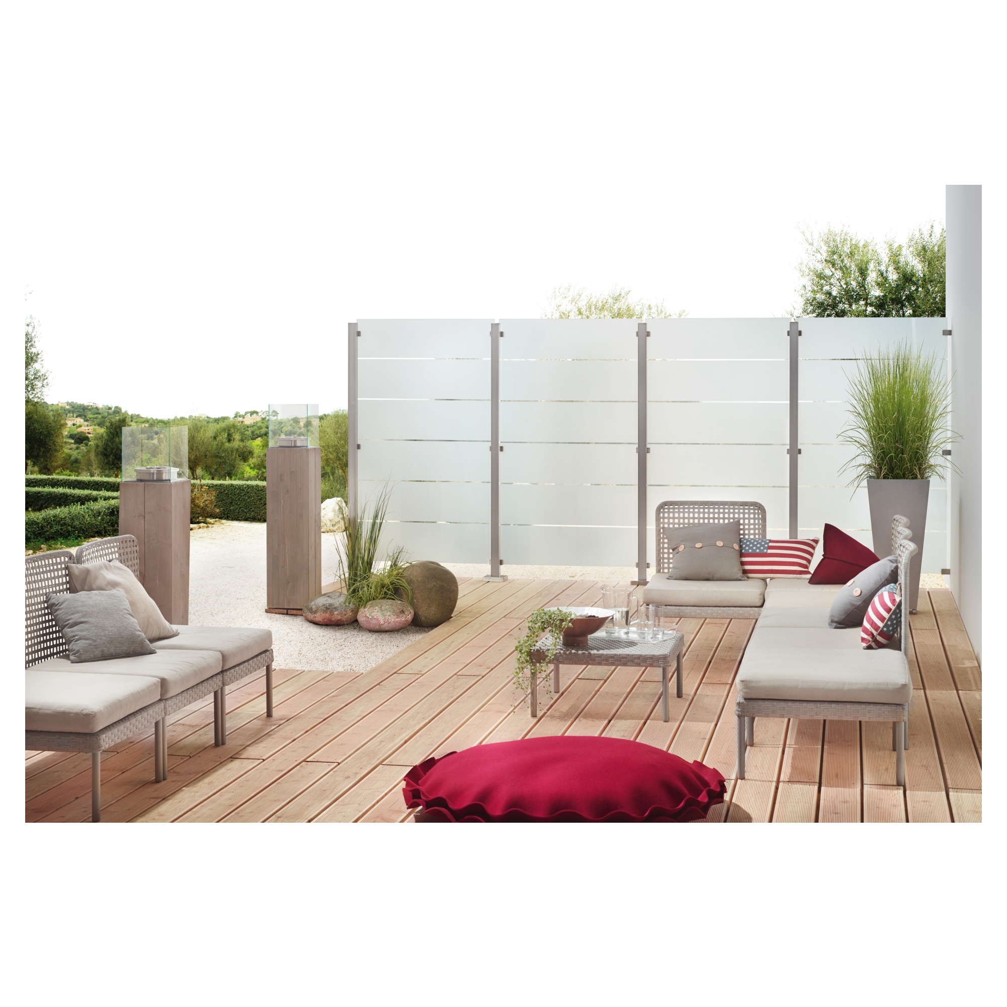VETRO Glasscheibe
B 1030 x H 1800 mm
Streifen-Dekor 82, satiniert
#68205 – Bild 2