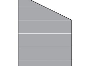 VETRO Glasscheibe ECKE rechts
B 1200 x H 1800/1200 mm
Streifen-Dekor 82, satiniert
#68211