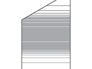 VETRO Glasscheibe ECKE links
B 1030 x H 1200/1800 mm
Streifen-Dekor 83, satiniert
#68308