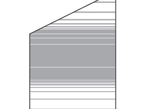 VETRO Glasscheibe ECKE links
B 1200 x H 1200/1800 mm
Streifen-Dekor 83, satiniert
#68310