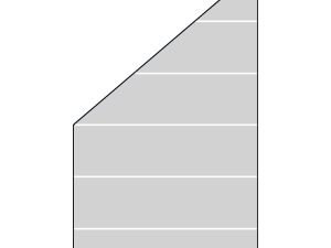 RUDE-Serie Systemglas Ecke links
B1030 x H1740/870 x T8 mm
Streifen-Dekor 82