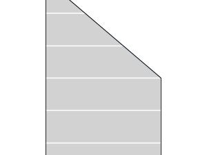RUDE-Serie Systemglas Ecke rechts
B1030 x H1740/870 x T8 mm
Streifen-Dekor 82