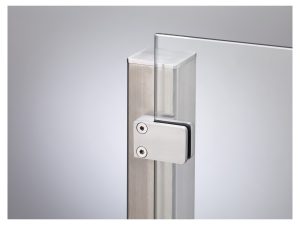 VETRO Anfangspfosten V4A
60/60 x 1271-1870 mm, Anfertigung
zum Aufschrauben, Klemmbacken nach rechts