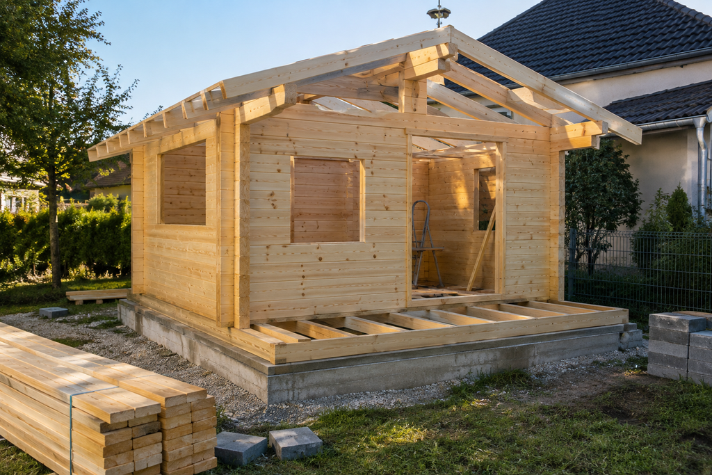 Welches Gartenhaus mit passendem Fundament und Dach wählen