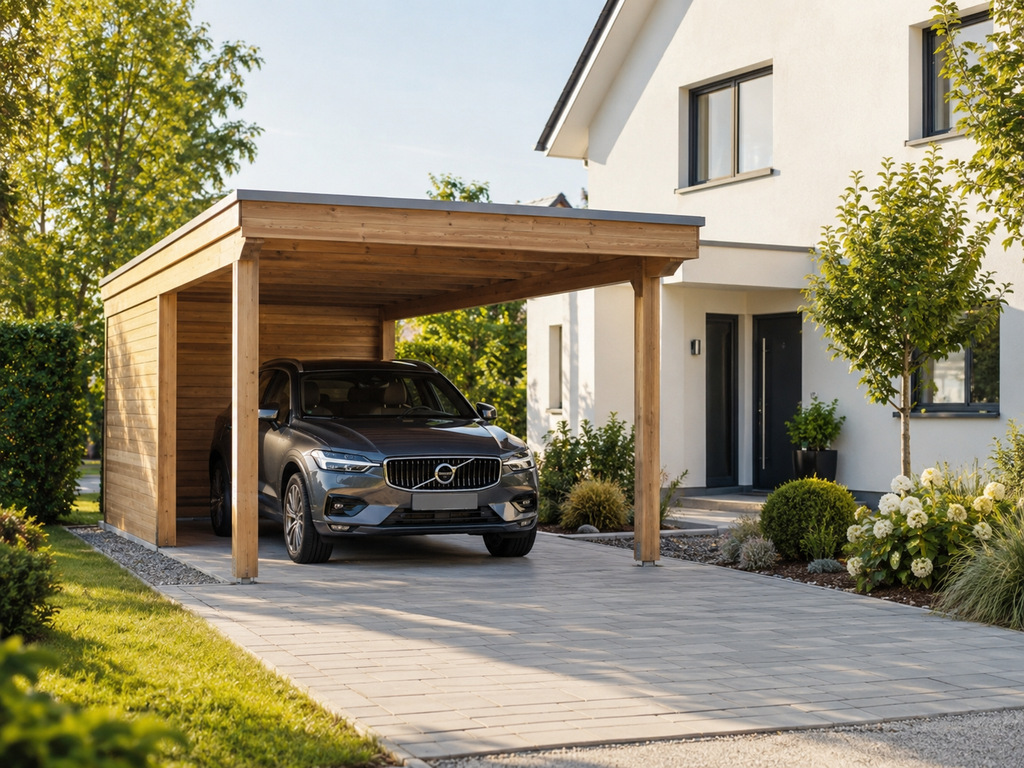 Carport Kosten bei Einzelcarport am Wohnhaus