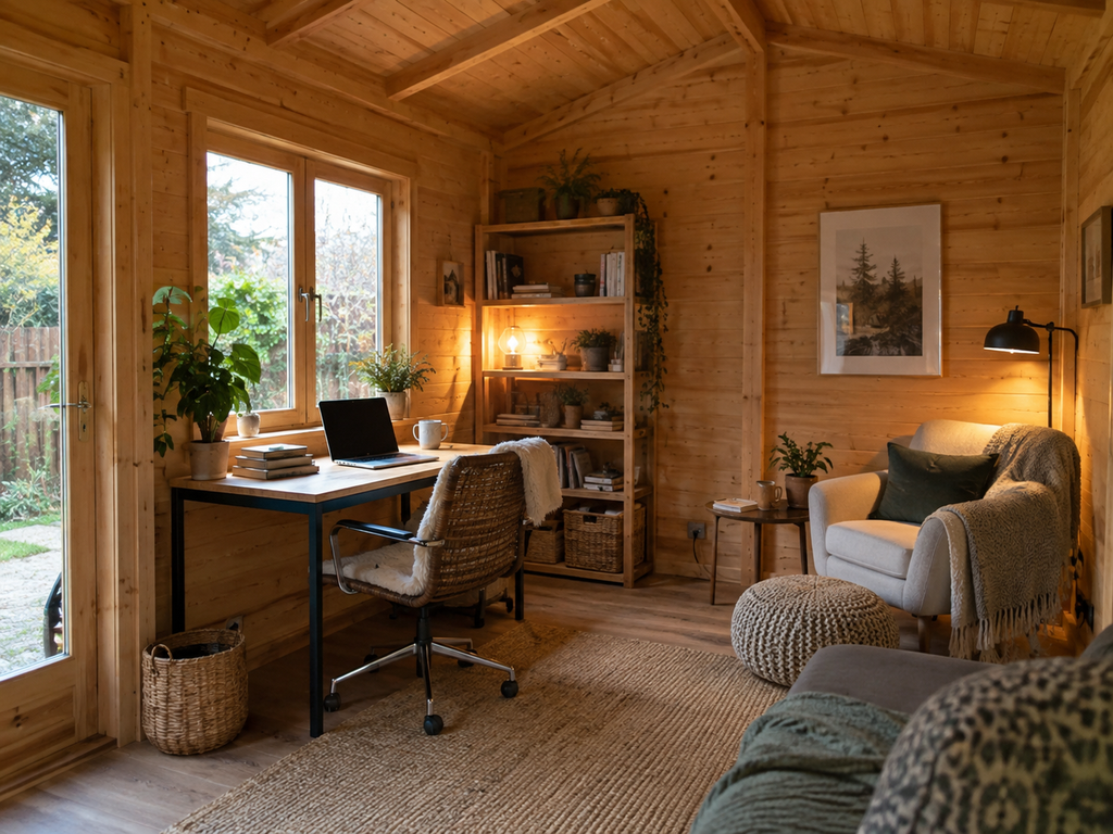 Gartenhaus Fußboden Unterkonstruktion aus Holz auf Punktfundamenten