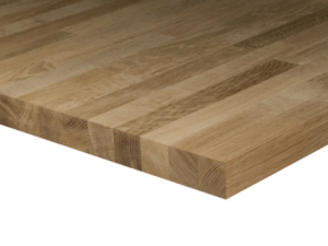 Eiche-Massivholzplatte – keilgezinkte Lamellen – A/B Qualität – D3 verleimt Lamellenbreiten 40-45mm FSC 100% (SCS-COC-000106)