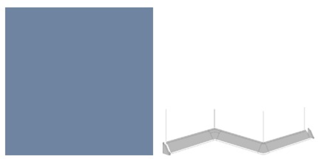 Getalit-Formteile-Set – Dekor: lavendelblau Set bestehend aus: 2x Innenecke 90° – 1x Außenecke – 1x linke und 1x rechte Endk