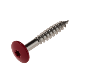 Fassadenschrauben 5,5 x 35 mm – Kopf lackiert: passend zu Max Exterior 3003 Rubinus Red Edelstahl A4 – Antrieb ISR 20 – Kopf-Ø: 12 m
