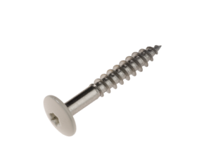 Fassadenschrauben 5,5 x 35 mm – Kopf lackiert: passend zu Max Exterior 0851 Winter White Edelstahl A4 – Antrieb ISR 20 – Kopf-Ø: 12