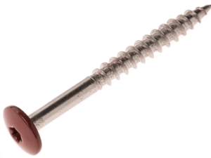 ROG-Edelstahlschrauben – 5 – 5 x 55 mm a 100 St. farblich beschichtet rot RAL 3009