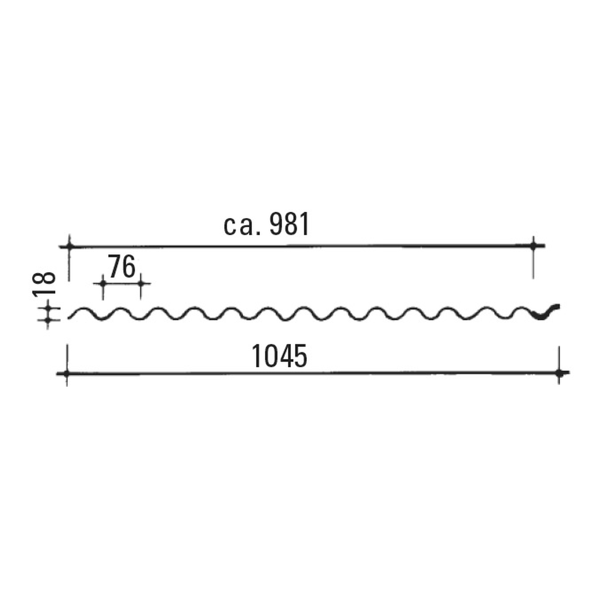 TEJEMACRO Welle glatt 2,5mm
1045 x 2000 mm, glasklar
Runde Welle S76/18 – Bild 2