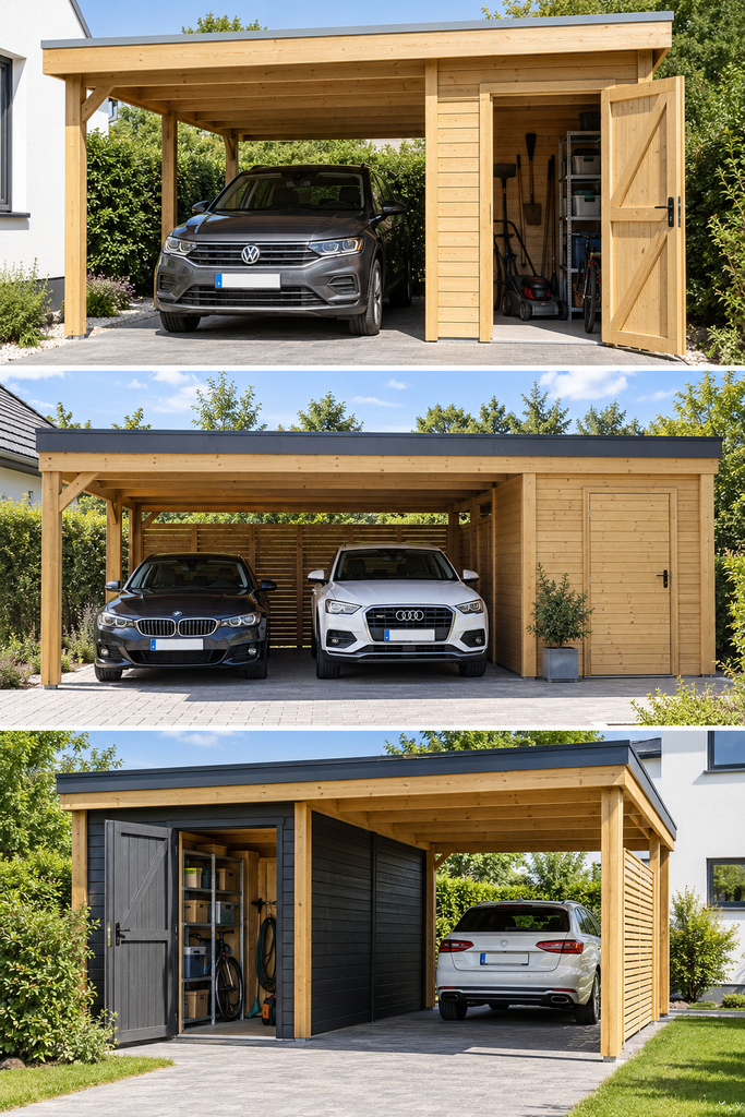 Carport mit Geräteraum