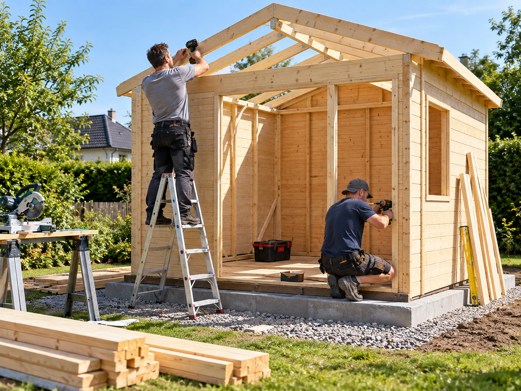 Gerätehaus Kosten für Aufbau und Montage