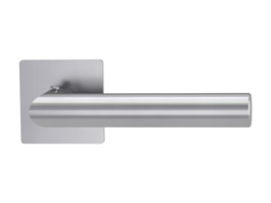 Griffwerk smart²Lock – Lucia Piatta S Quattro – eckige Flachrosette Edelstahl matt – WC-Griffpaar SMART²LOCK