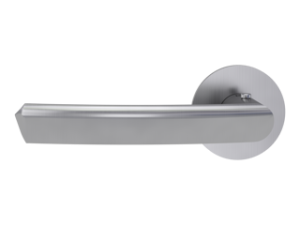 Griffwerk smart²Lock links – Crystal Piatta S – runde Flachrosetten – Edelstahl matt