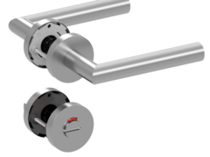 SCOOP - Drückerset 1106 WC SSV – Form 1106 – Slide-Bloc-Light Ultra – Edelstahl matt