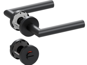 SCOOP - Drückerset 1106 WC SSV – Form 1106 – Slide-Bloc-Light Ultra – Edelstahl schwarz