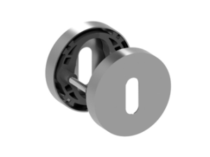 ROG-Handle Beschlagset – BIFINISH Edelstahl matt/poliert – RUNDE Rosetten – OHNE Griffpaar