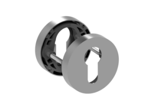 ROG-Handle Beschlagset – BIFINISH Edelstahl matt/poliert – RUNDE Rosetten – OHNE Griffpaar