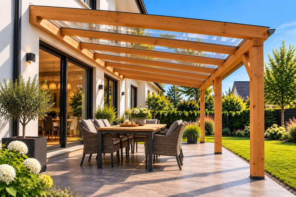 Terrassenüberdachung Baugenehmigung für eine Terrassenüberdachung aus Holz