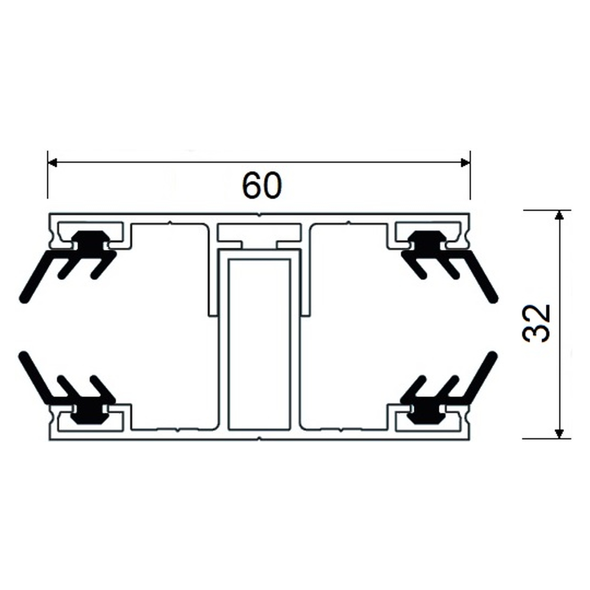 Komplettsystem, Alu 7000 mm
Verbindungsprofil (2-teilig)
inkl. Dichtung – Bild 4