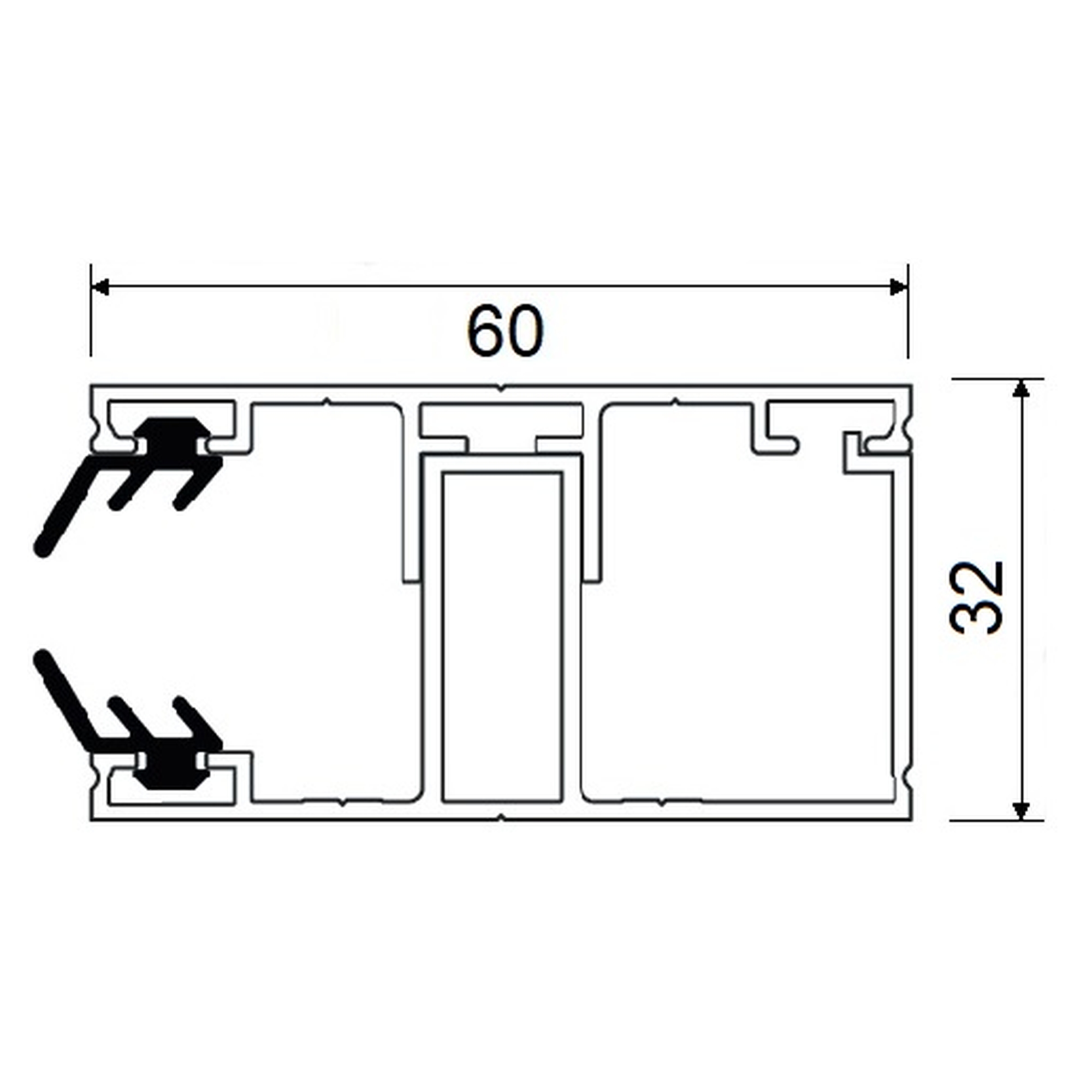Komplettsystem, Alu 6000 mm
Randprofil (2-teilig)
inkl. Dichtung – Bild 4